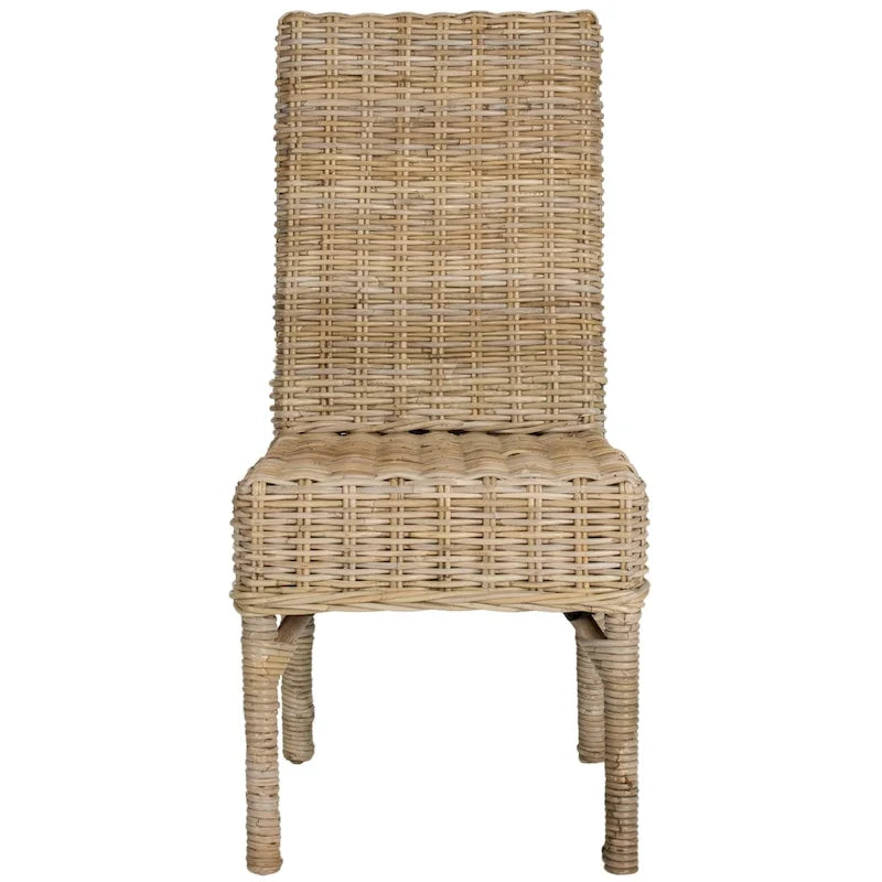 SAFAVIEH Karyl Chaise de salle à manger en osier naturel inachevé (lot de 2) - 18,5 x 18,5 x 38,1 - 19Lx19Px38H