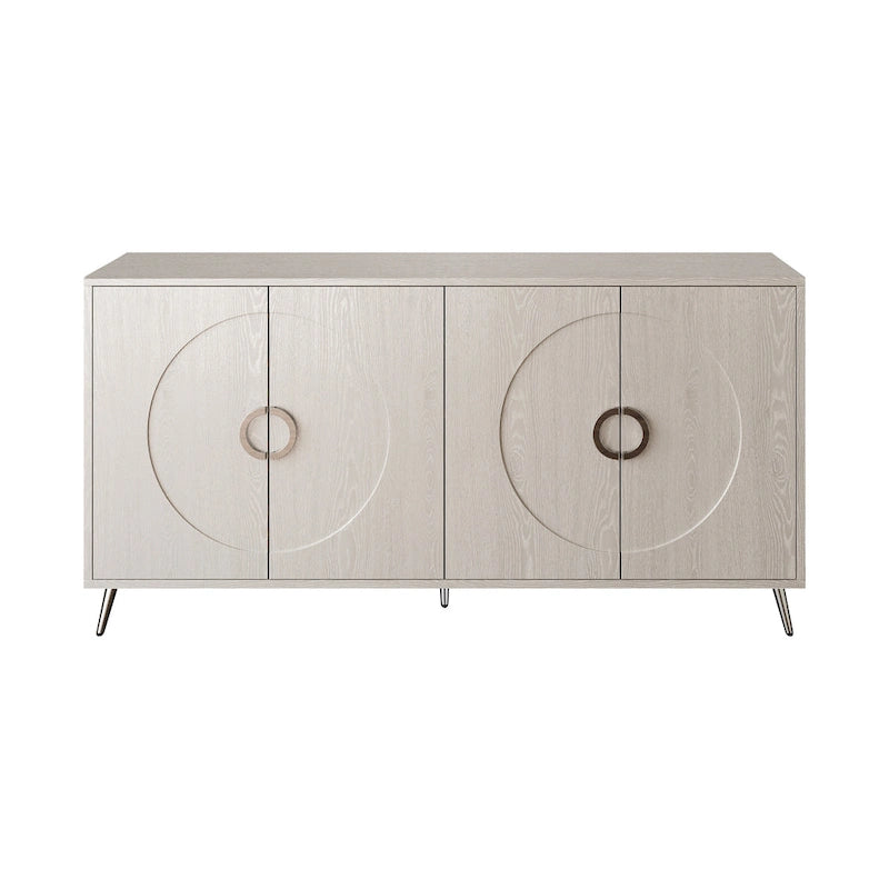Buffet de salle à manger moderne en bois laqué 4 portes, armoire de rangement