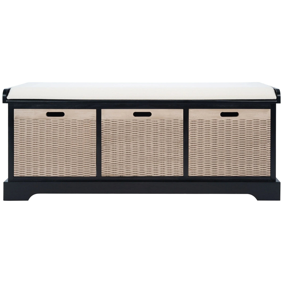 Banc de rangement SAFAVIEH Fiorello avec coussin et 3 tiroirs - 47,3 L x 15 P x 19 H - 47 L x 15 P x 19 H