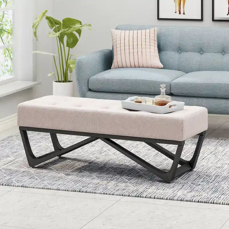 Banc Ottomane en Tissu Contemporain