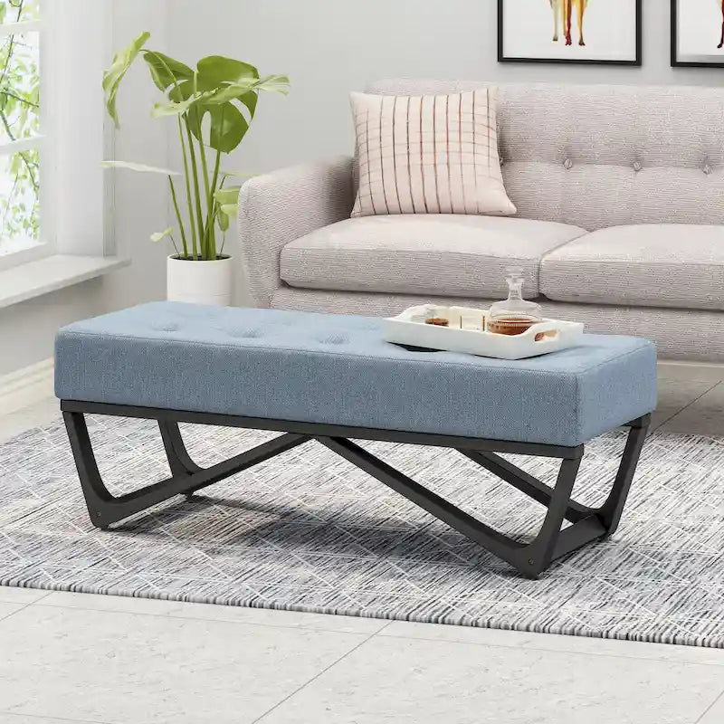 Banc Ottomane en Tissu Contemporain