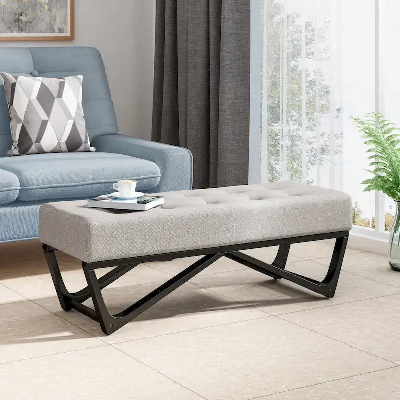 Banc Ottomane en Tissu Contemporain