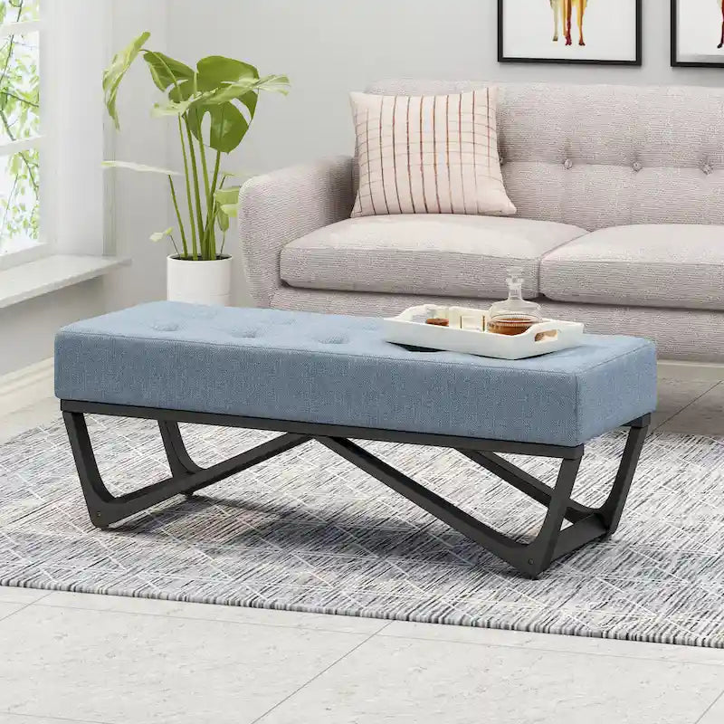 Banc Ottomane en Tissu Contemporain