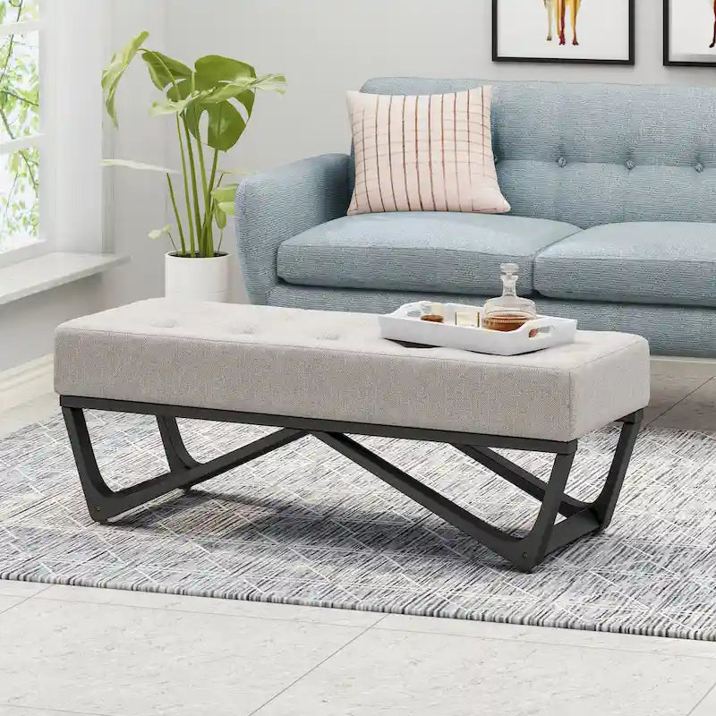 Banc Ottomane en Tissu Contemporain