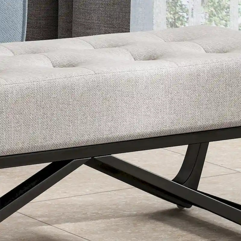 Banc Ottomane en Tissu Contemporain