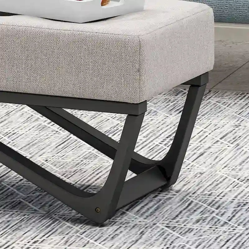 Banc Ottomane en Tissu Contemporain