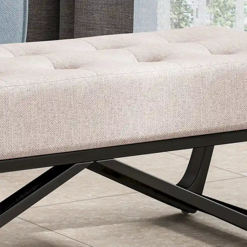 Banc Ottomane en Tissu Contemporain