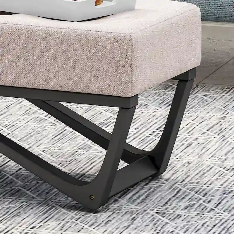 Banc Ottomane en Tissu Contemporain