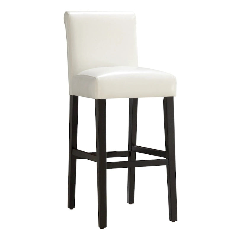 Tabourets de bar à haut dossier en similicuir blanc de 74 cm (lot de 2)