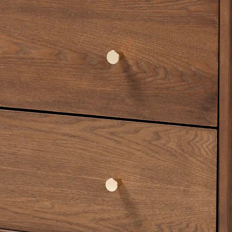Commode à 4 tiroirs en bois de frêne et noyer de style moderne du milieu du siècle