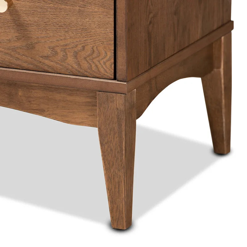 Commode à 4 tiroirs en bois de frêne et noyer de style moderne du milieu du siècle