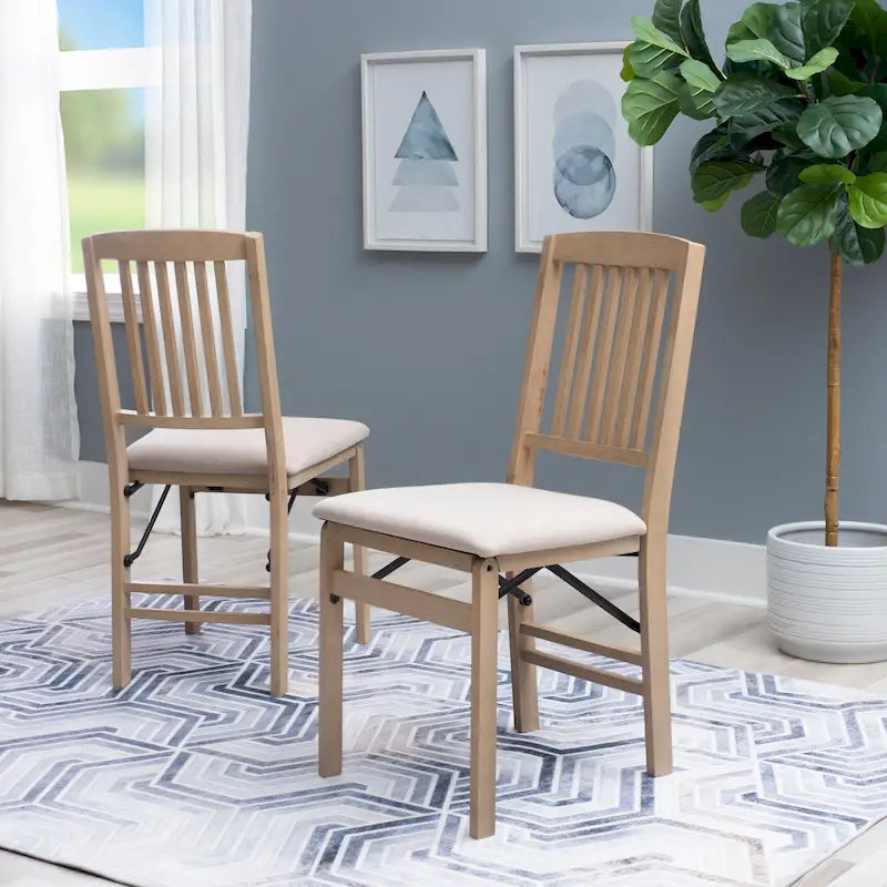 Chaise de salle à manger pliante en bois Mission Grey Wash (lot de 2)