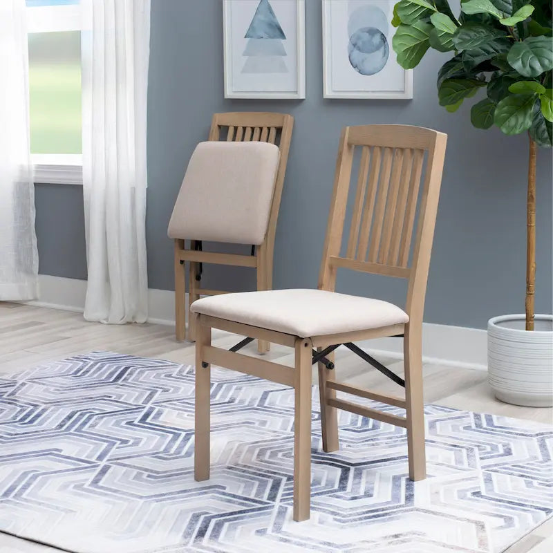 Chaise de salle à manger pliante en bois Mission Grey Wash (lot de 2)
