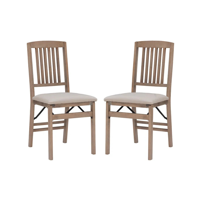 Chaise de salle à manger pliante en bois Mission Grey Wash (lot de 2)