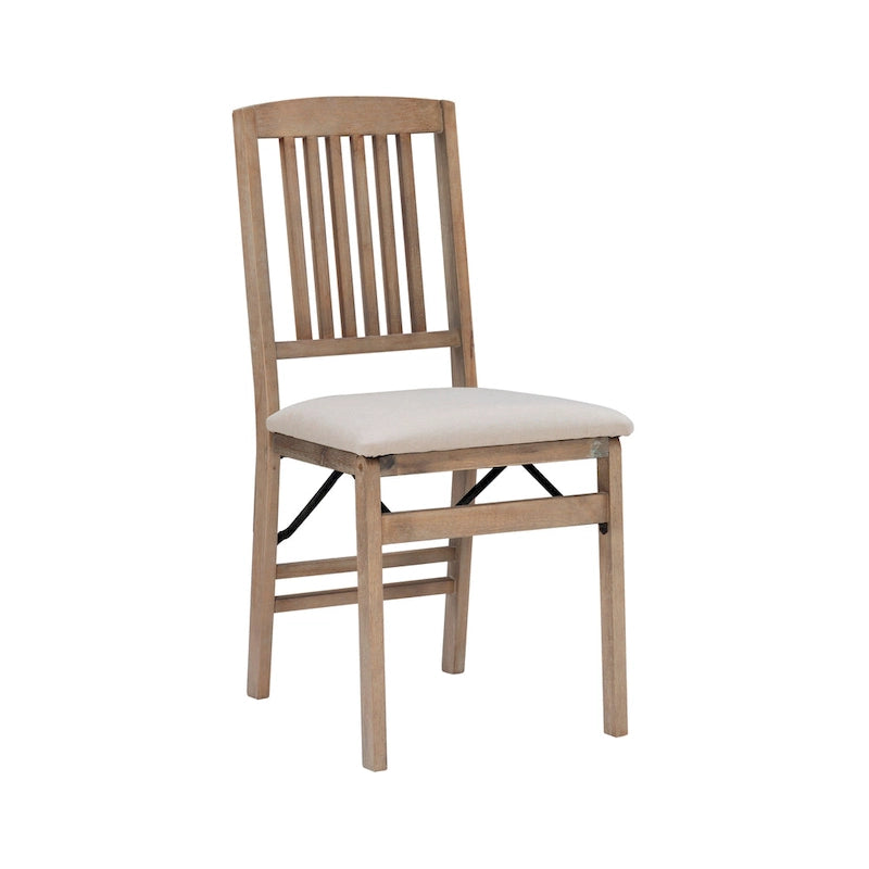 Chaise de salle à manger pliante en bois Mission Grey Wash (lot de 2)