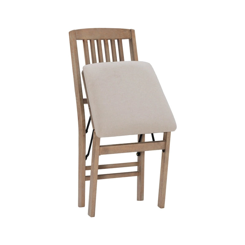 Chaise de salle à manger pliante en bois Mission Grey Wash (lot de 2)