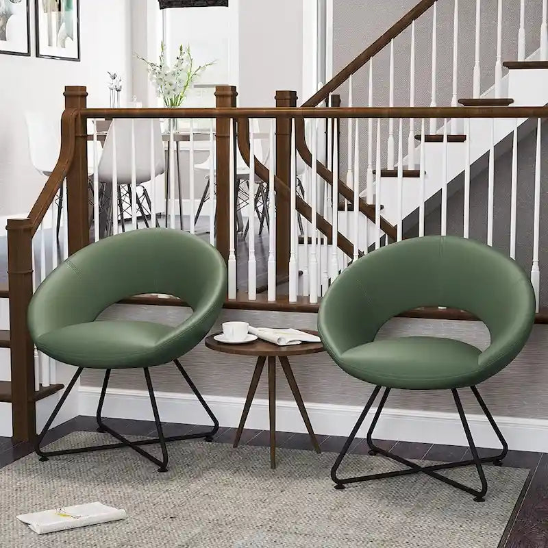 Fauteuil en velours vert, fauteuil d'appoint en velours pour salon, chambre, bureau, canapé simple rembourré.