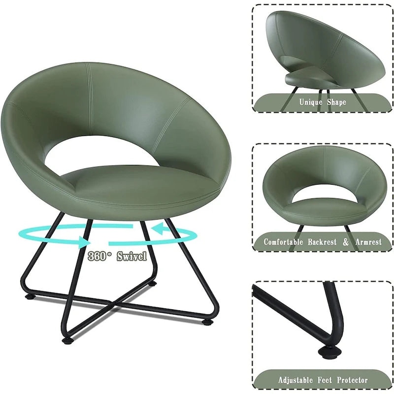 Fauteuil en velours vert, fauteuil d'appoint en velours pour salon, chambre, bureau, canapé simple rembourré.