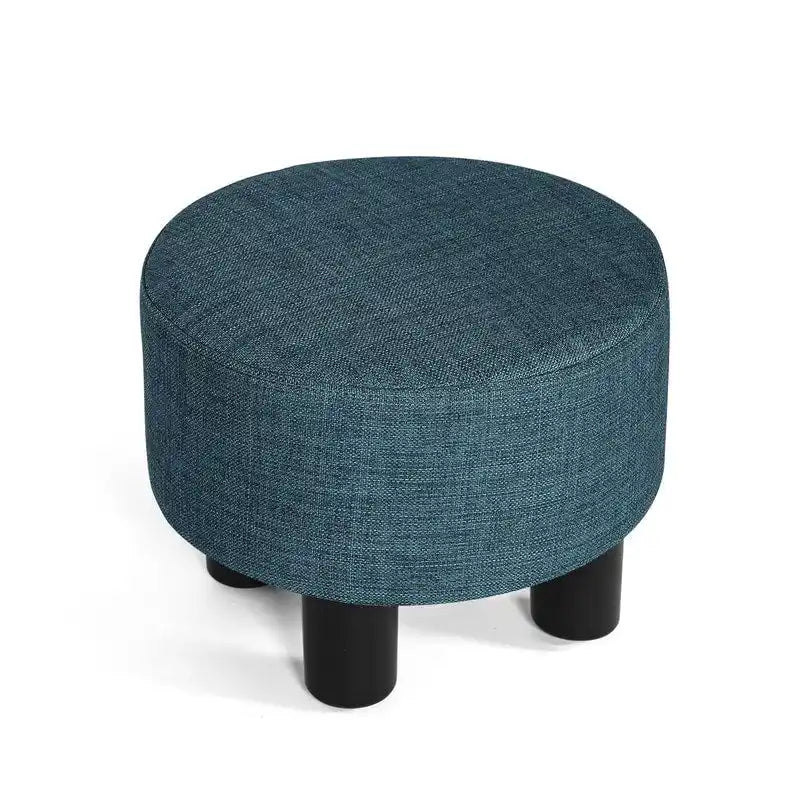 Repose-pieds rond en tissu ottoman, pouf rembourré moderne