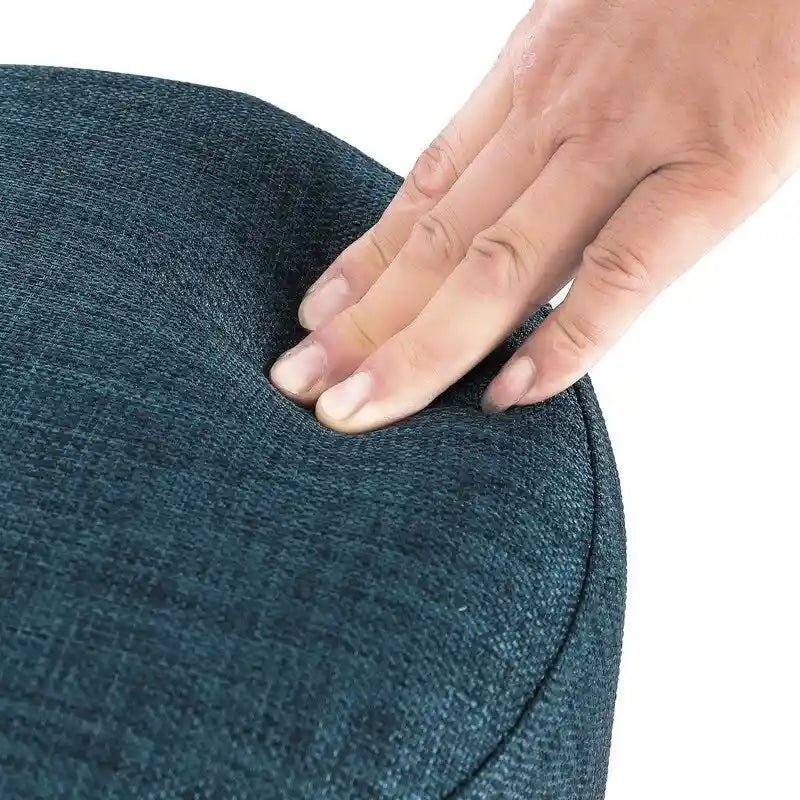 Repose-pieds rond en tissu ottoman, pouf rembourré moderne