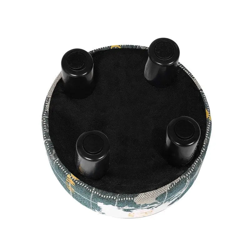 Repose-pieds rond en tissu ottoman, pouf rembourré moderne