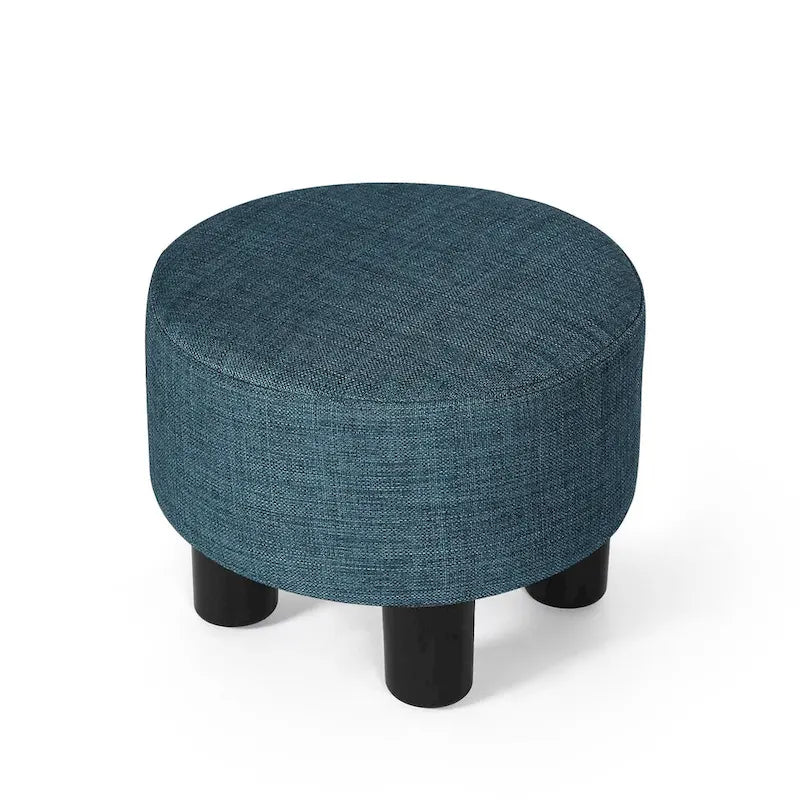 Repose-pieds rond en tissu ottoman, pouf rembourré moderne