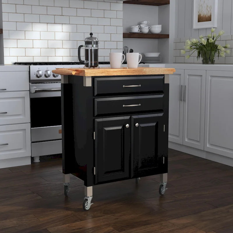 Dessertes de cuisine avec plateau en bois