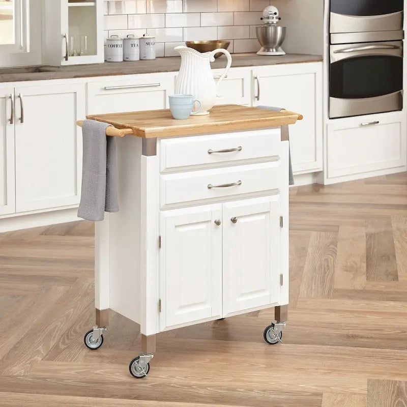 Dessertes de cuisine avec plateau en bois