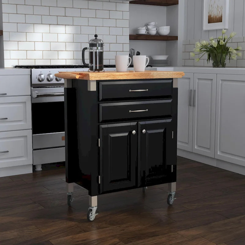 Dessertes de cuisine avec plateau en bois
