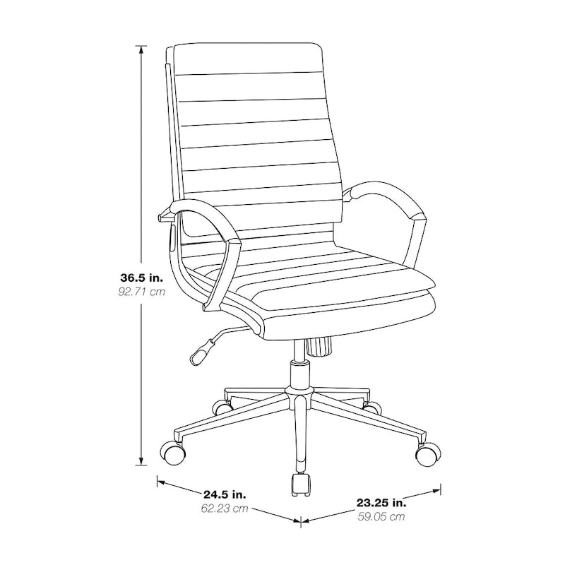 Chaise de bureau mi-dossier en similicuir avec base dorée
