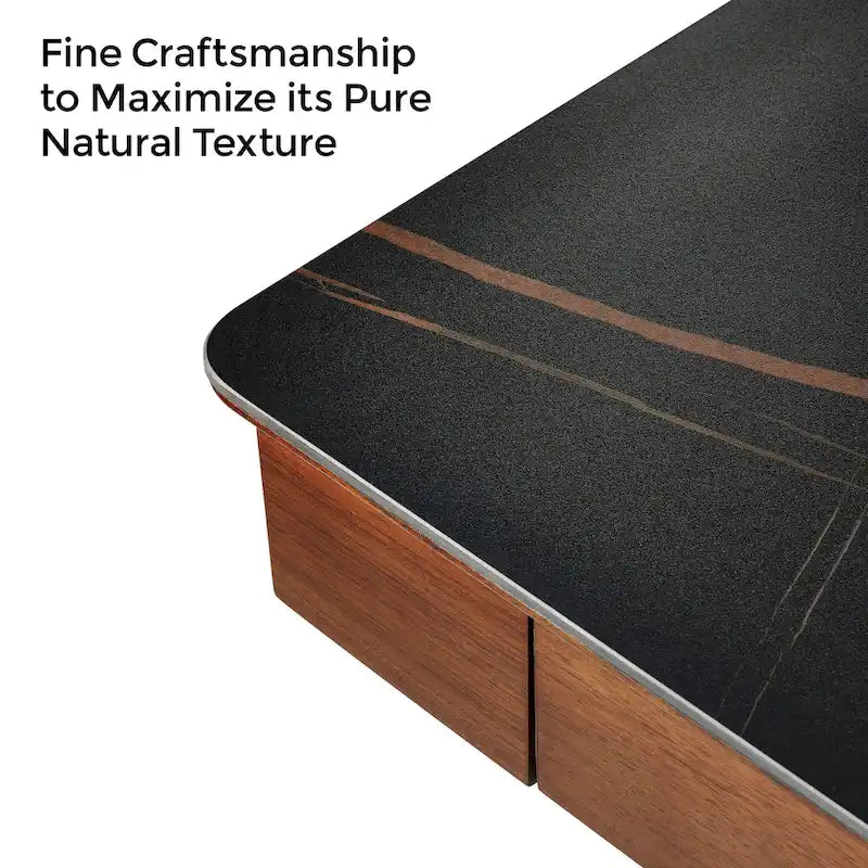 Bureau debout 55 po Slate Stone de direction avec 2 tiroirs et support d'écran