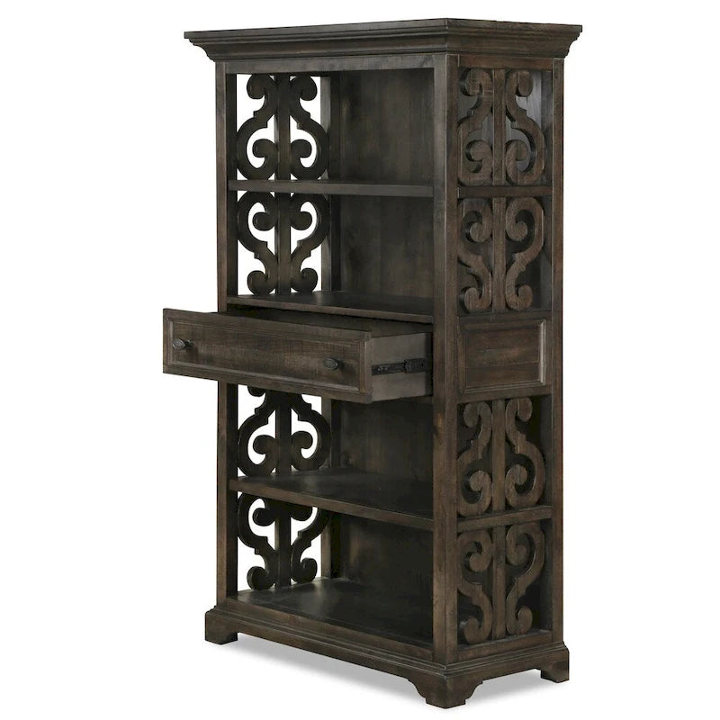 Bibliothèque poivre vieilli traditionnelle