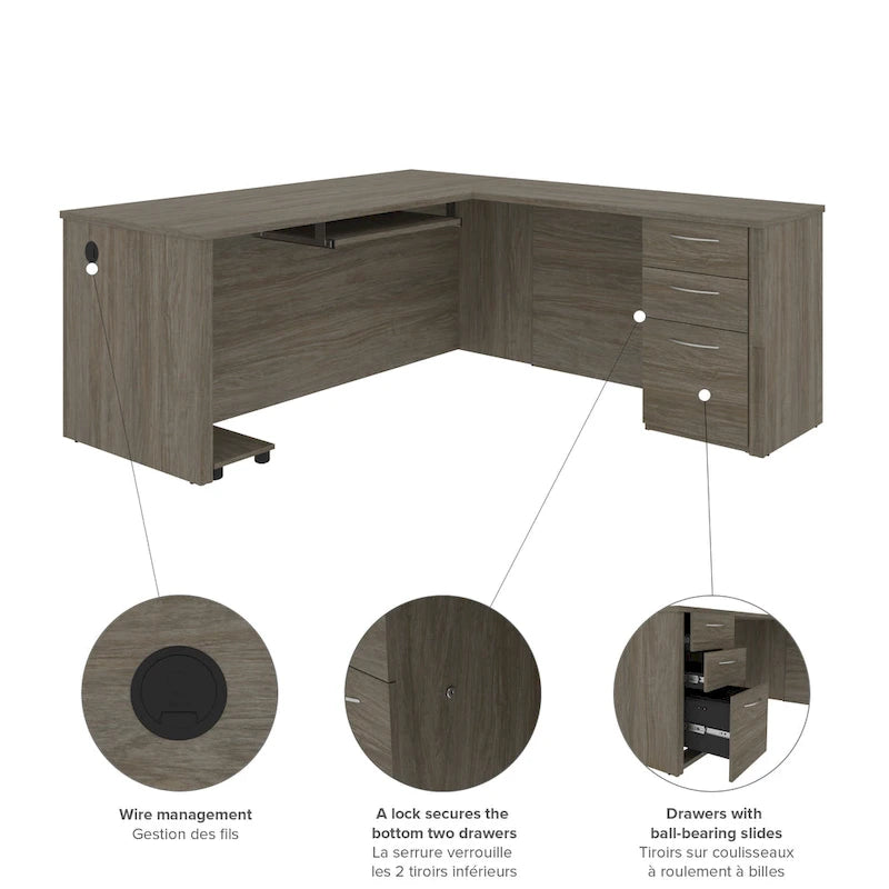 Bureau en L de 71 pouces