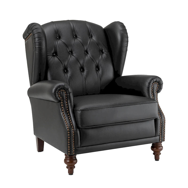 Fauteuil club en cuir clouté