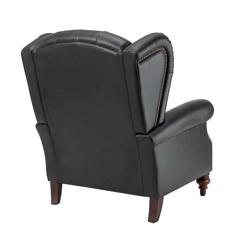 Fauteuil club en cuir clouté