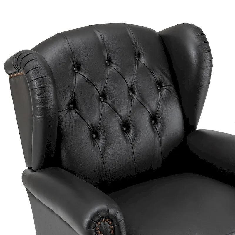Fauteuil club en cuir clouté