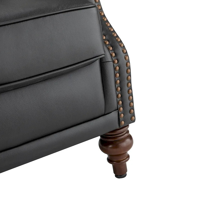 Fauteuil club en cuir clouté