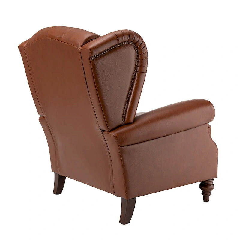 Fauteuil club en cuir clouté