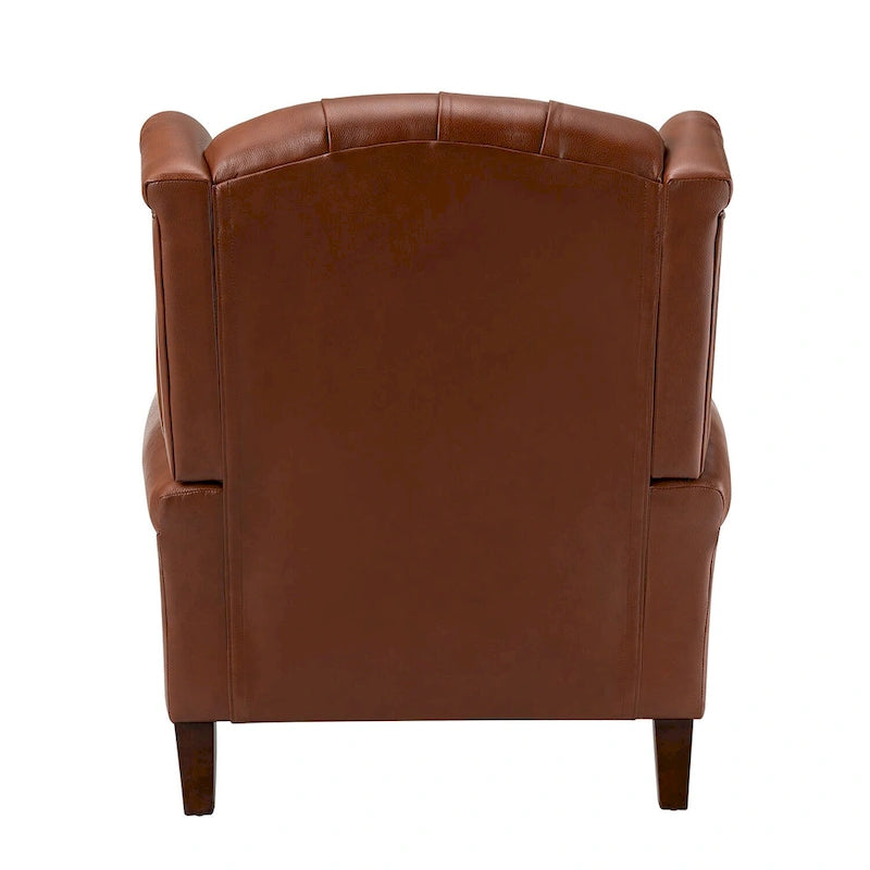 Fauteuil club en cuir clouté