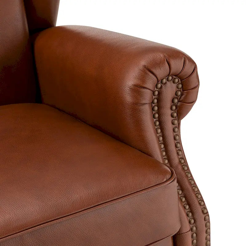 Fauteuil club en cuir clouté