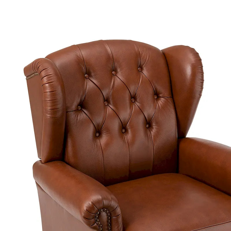 Fauteuil club en cuir clouté