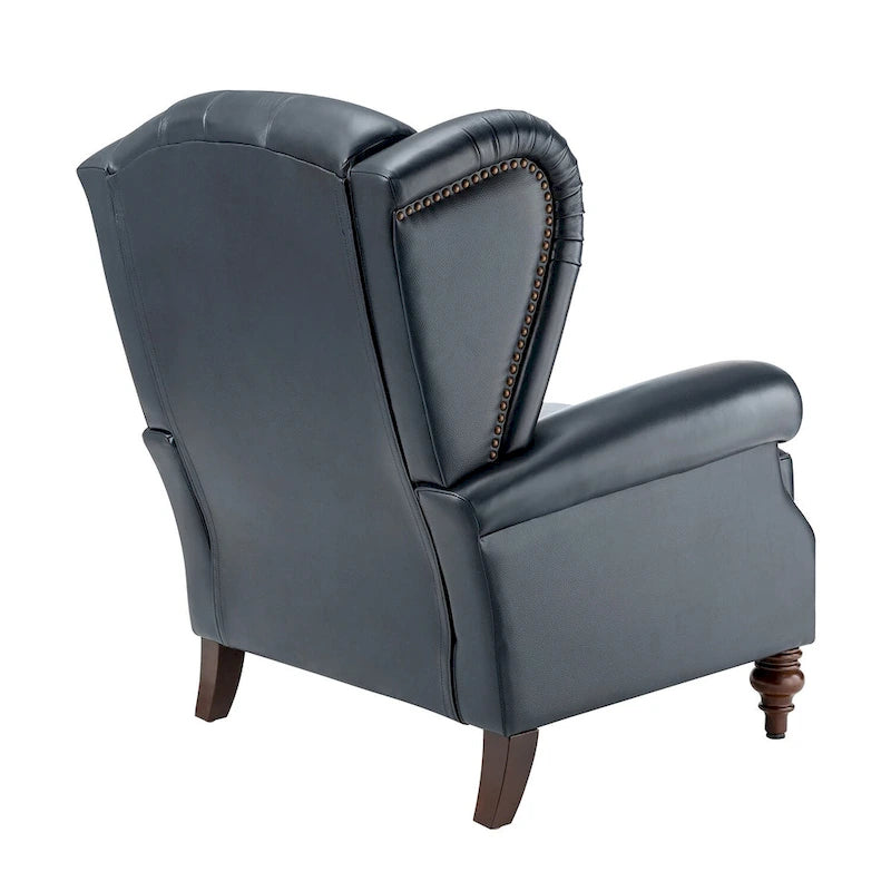 Fauteuil club en cuir clouté