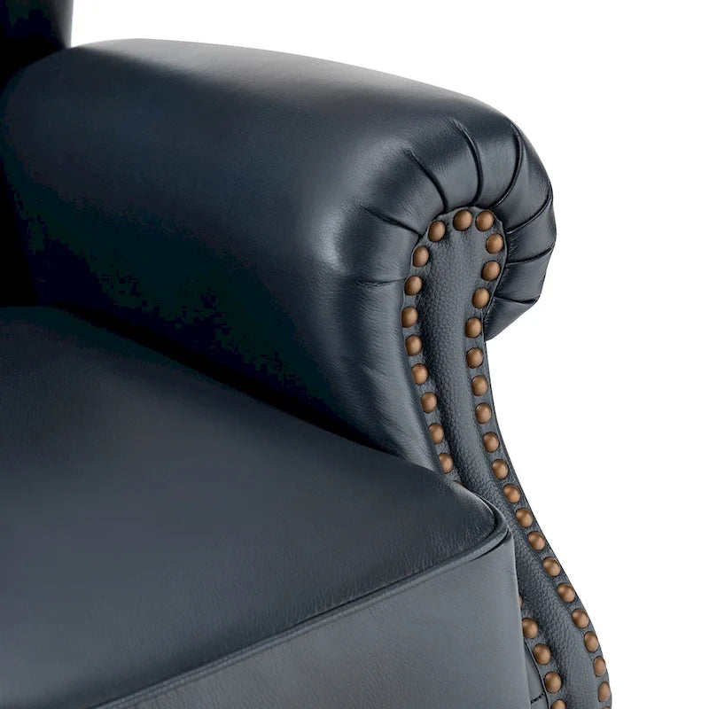 Fauteuil club en cuir clouté