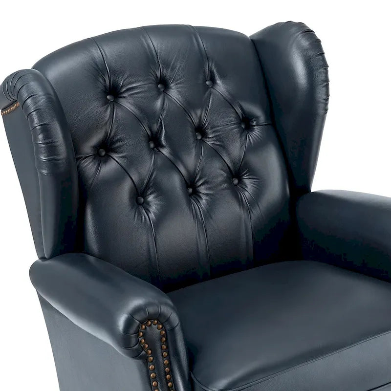 Fauteuil club en cuir clouté